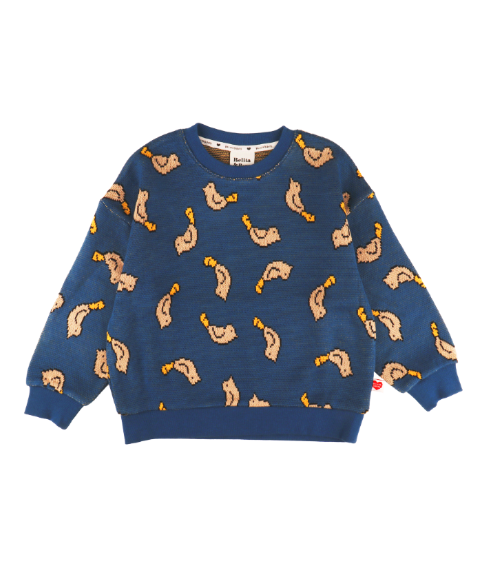 Blue Bird Whistle Knit Sweater