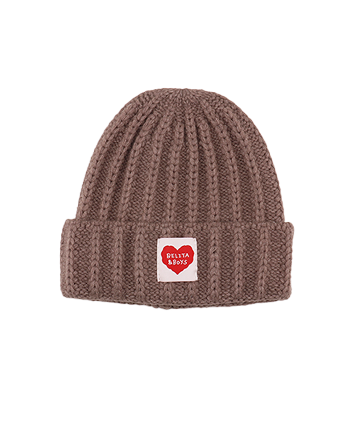 Grey BB Heart Cable Beanie
