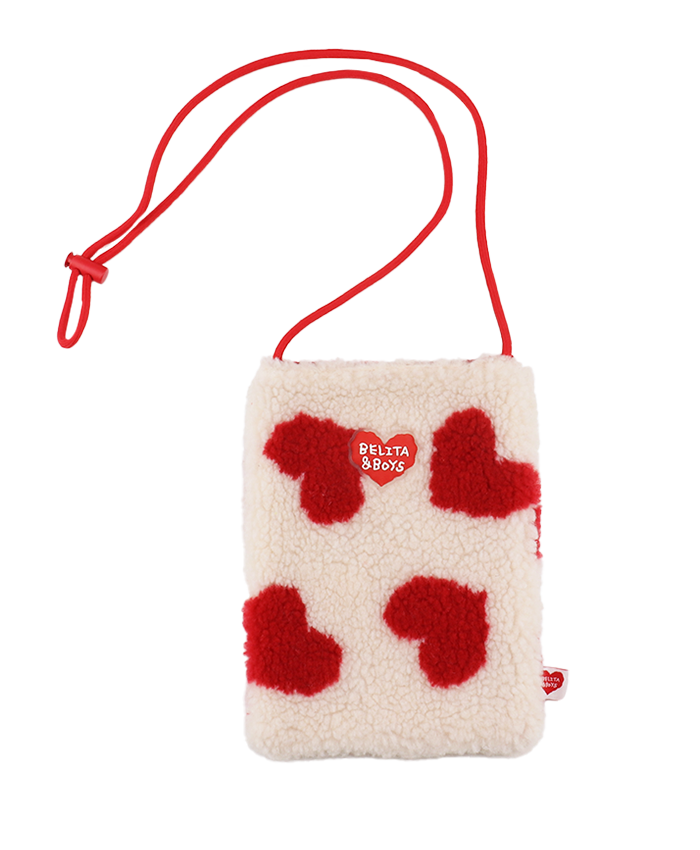 Ivory BB Heart Fleece Mini Bag