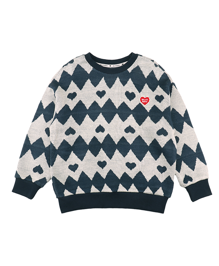 Navy Zigzag Knit Sweater
